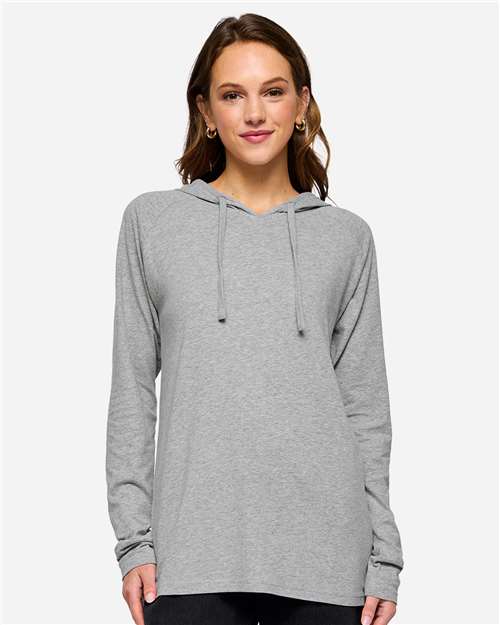 LAT Unisex Fine Jersey Hooded Long Sleeve Raglan Tee 6917