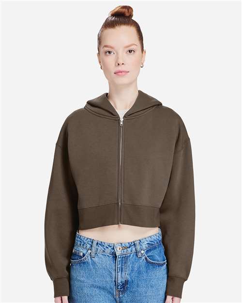 Lane Seven Women's Relaxed Cropped Full-Zip Hoodie Sweatshirt LS88003