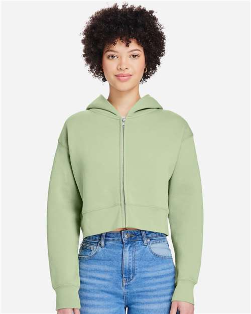 Lane Seven Women's Relaxed Cropped Full-Zip Hoodie Sweatshirt LS88003