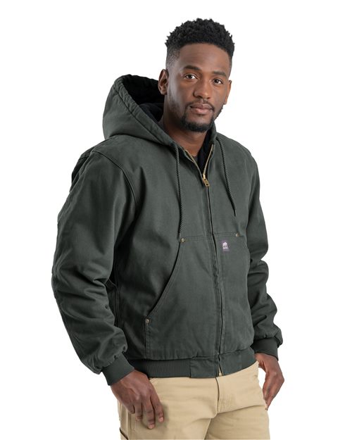 Berne Apparel Men's Tall Heartland Washed Cotton Duck Hooded Jacket HJ375T