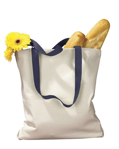 BAGedge Canvas Tote with Contrast-Color Handles BE010