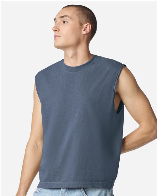 American Apparel Unisex Heavyweight Cotton Garment-Dyed Boxy Muscle Tee 207GD