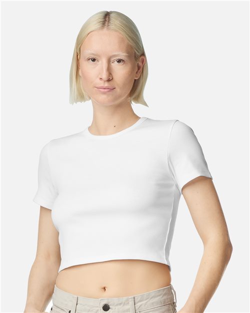 American Apparel Women's Baby Rib Fitted Cropped Tee BR210