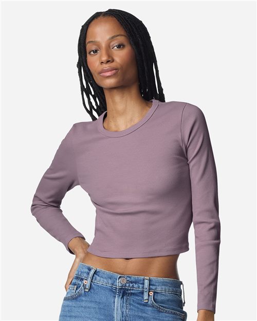 American Apparel Women's Baby Rib Long Sleeve Fitted Tee BR2107