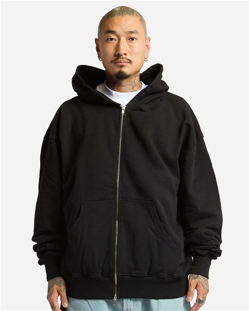 Shaka Wear Unisex Max Heavy Garment-Dyed Full-Zip Hoodie Sweatshirt SHGMZ