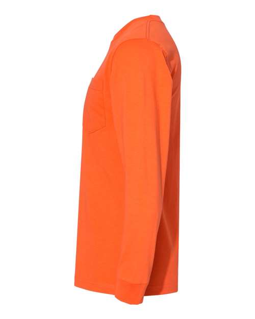 Bayside Unisex USA-Made Long Sleeve Pocket T-Shirt 8100
