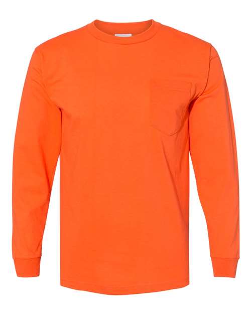 Bayside Unisex USA-Made Long Sleeve Pocket T-Shirt 8100