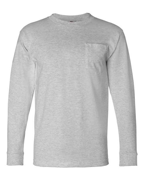 Bayside Unisex USA-Made Long Sleeve Pocket T-Shirt 8100