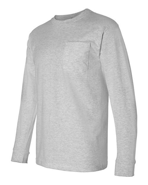 Bayside Unisex USA-Made Long Sleeve Pocket T-Shirt 8100