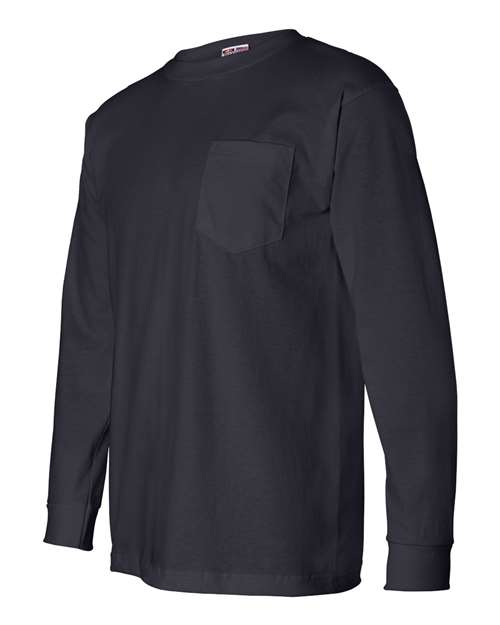 Bayside Unisex USA-Made Long Sleeve Pocket T-Shirt 8100
