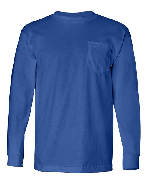 Bayside Unisex USA-Made Long Sleeve Pocket T-Shirt 8100