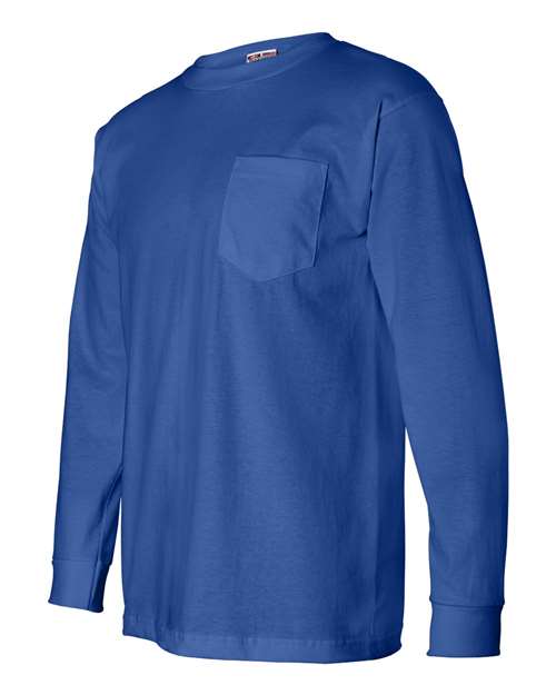 Bayside Unisex USA-Made Long Sleeve Pocket T-Shirt 8100