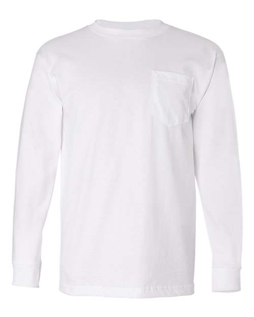 Bayside Unisex USA-Made Long Sleeve Pocket T-Shirt 8100