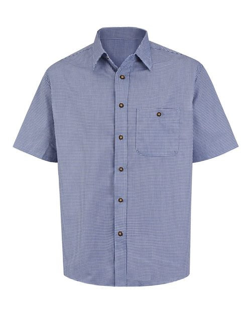 Red Kap Men's Mini-Plaid Uniform Short Sleeve Shirt SP84