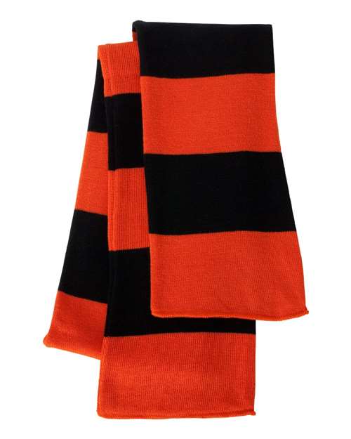 Sportsman Rugby-Striped Knit Scarf SP02