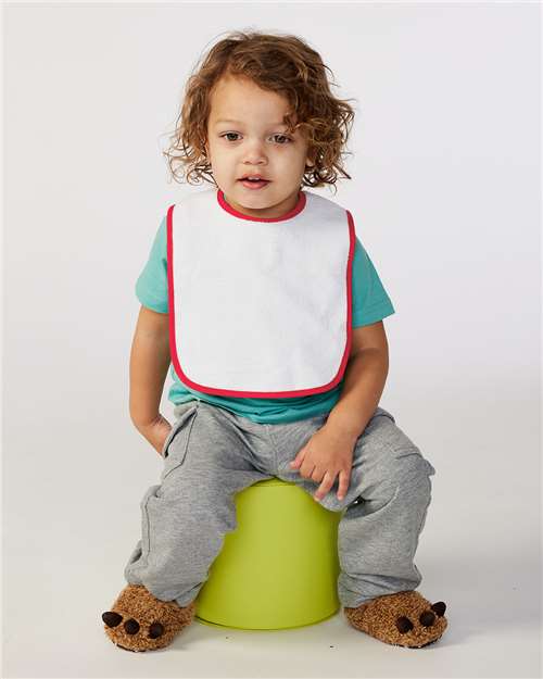 Rabbit Skins Infant Contrast Trim Terry Bib 1003
