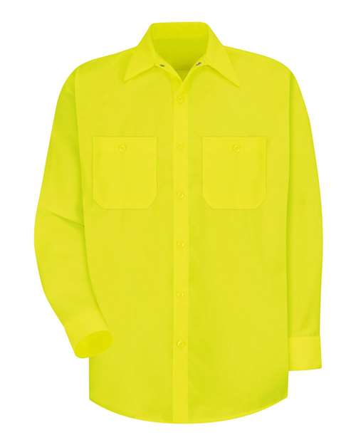 Red Kap Men's Enhanced Visibility Long Sleeve Work Shirt SS14
