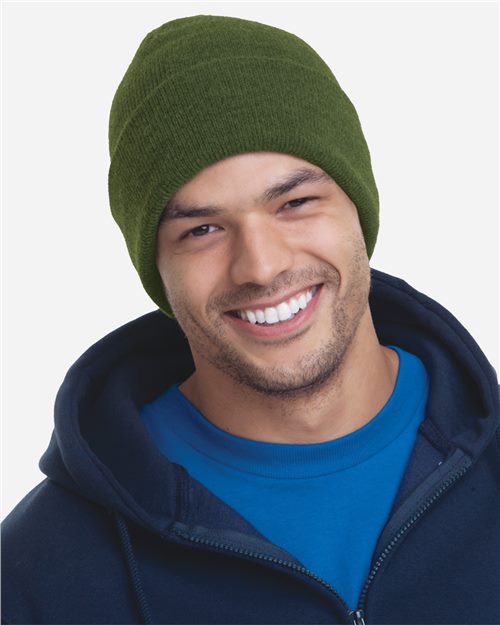 Bayside USA-Made 12'' Knit Cuffed Beanie 3825