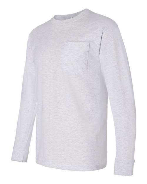Bayside Unisex USA-Made Long Sleeve Pocket T-Shirt 8100