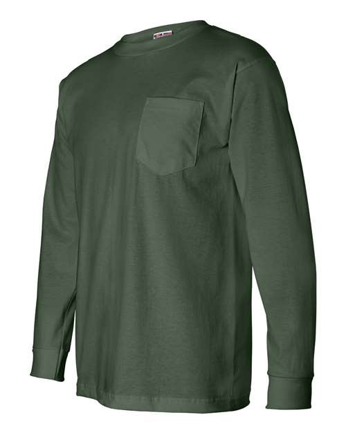 Bayside Unisex USA-Made Long Sleeve Pocket T-Shirt 8100