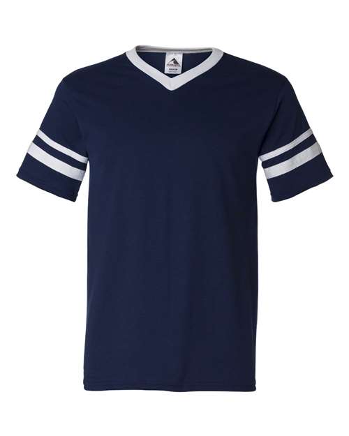 Augusta Sportswear V-Neck Jersey with Striped Sleeves 360