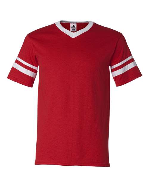 Augusta Sportswear V-Neck Jersey with Striped Sleeves 360