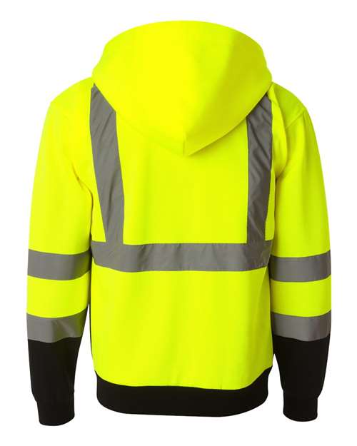 Kishigo Unisex Hi-Vis Full-Zip Hooded Sweatshirt JS102-103