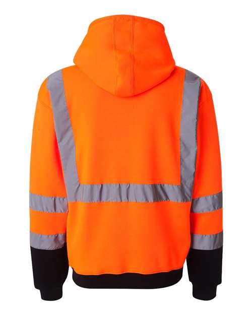 Kishigo Unisex Hi-Vis Full-Zip Hooded Sweatshirt JS102-103