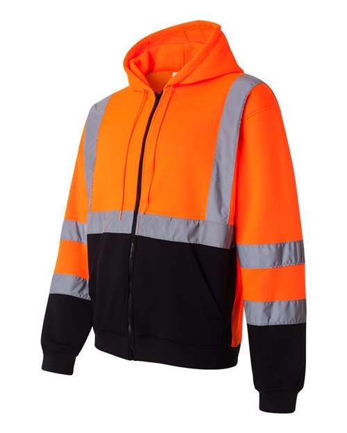 Kishigo Unisex Hi-Vis Full-Zip Hooded Sweatshirt JS102-103