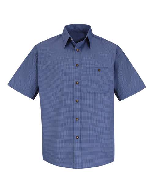 Red Kap Men's Mini-Plaid Uniform Short Sleeve Shirt SP84