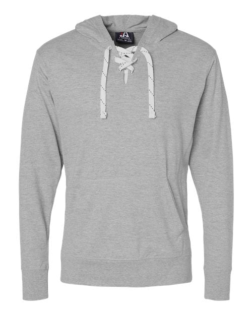 J. America Unisex Jersey Sport Lace Hooded Pullover 8231