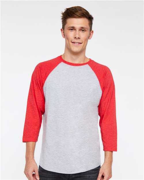 LAT Unisex Baseball Fine Jersey Three-Quarter Sleeve Tee 6930