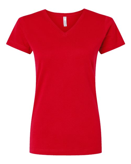 LAT Women's Fine Jersey V-Neck Tee 3507