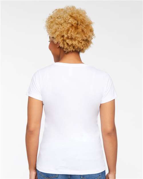 LAT Women's Fine Jersey V-Neck Tee 3507