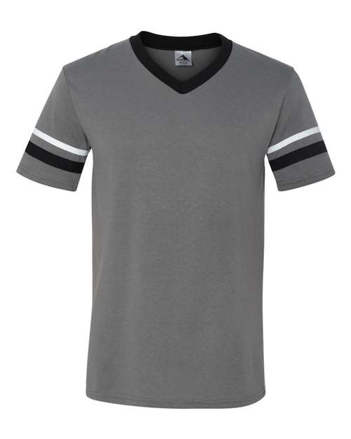 Augusta Sportswear V-Neck Jersey with Striped Sleeves 360