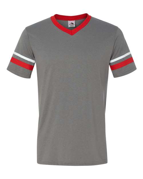 Augusta Sportswear V-Neck Jersey with Striped Sleeves 360