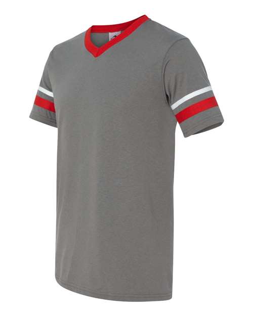 Augusta Sportswear V-Neck Jersey with Striped Sleeves 360