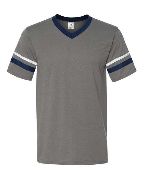 Augusta Sportswear V-Neck Jersey with Striped Sleeves 360