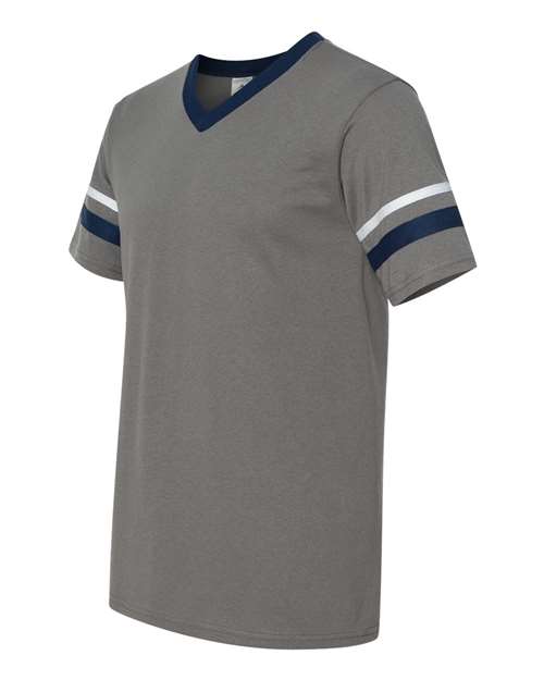Augusta Sportswear V-Neck Jersey with Striped Sleeves 360