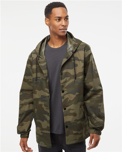 Independent Trading Co. Men's Water-Resistant Hooded Windbreaker EXP95NB