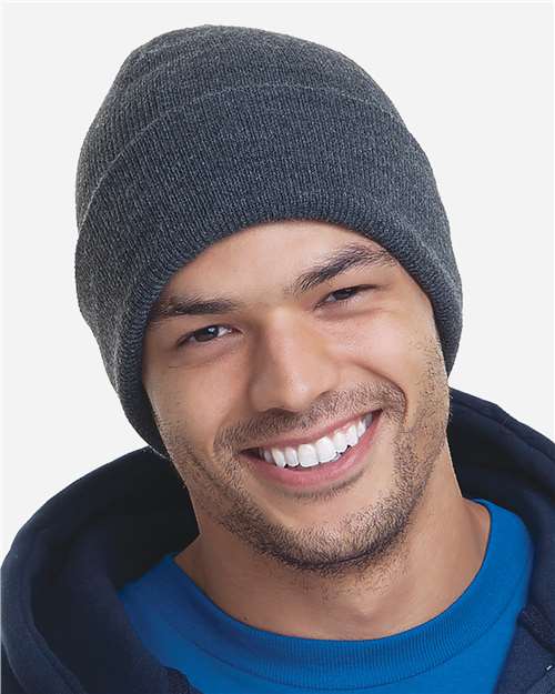 Bayside USA-Made 12'' Knit Cuffed Beanie 3825