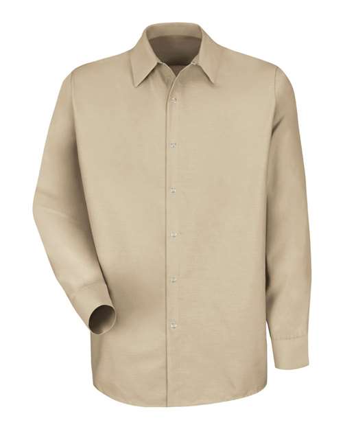 Red Kap Men's Specialized Pocketless Poplin Long Sleeve Work Shirt SP16