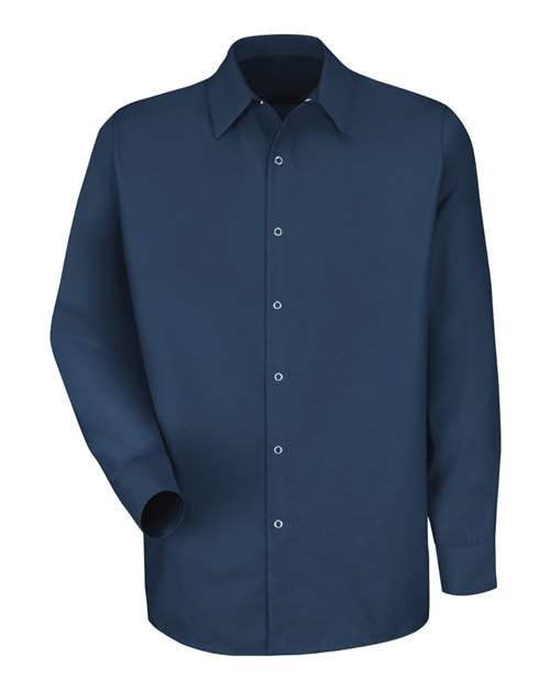 Red Kap Men's Specialized Pocketless Poplin Long Sleeve Work Shirt SP16