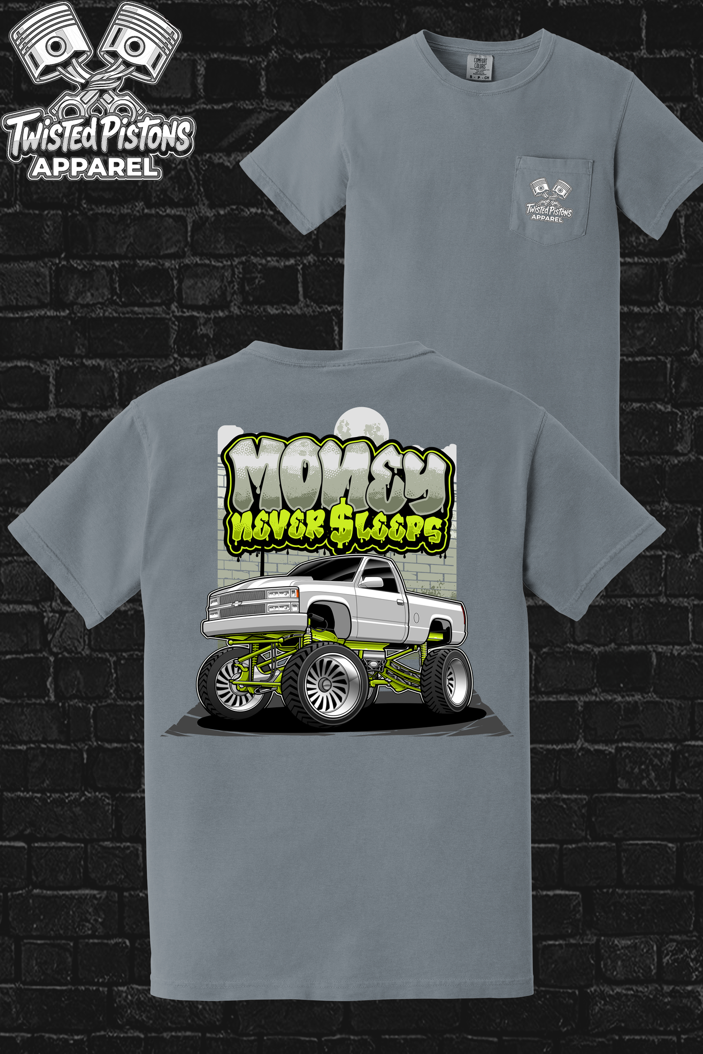 Money Never Sleeps Pocket tee
