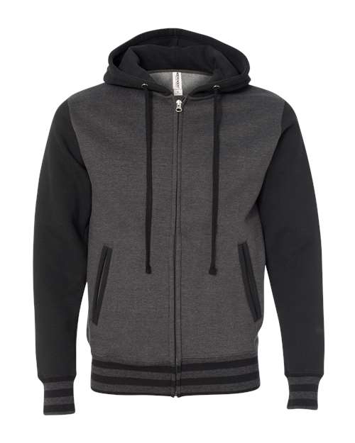 Independent Trading Co. Unisex Heavyweight Varsity Full-Zip Hooded Sweatshirt IND45UVZ