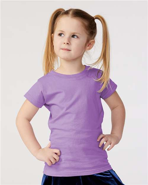 Rabbit Skins Toddler Girls Fine Jersey Tee 3316