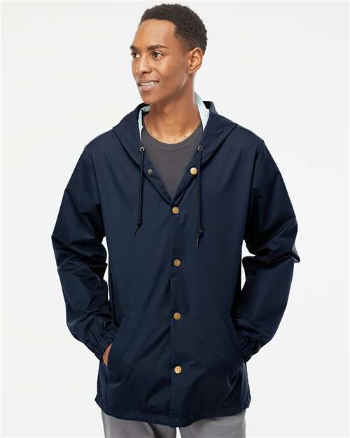 Independent Trading Co. Men's Water-Resistant Hooded Windbreaker EXP95NB