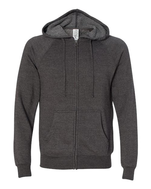Independent Trading Co. Unisex Special Blend Raglan Full-Zip Hooded Sweatshirt PRM33SBZ