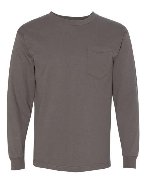 Bayside Unisex USA-Made Long Sleeve Pocket T-Shirt 8100