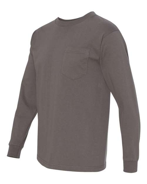 Bayside Unisex USA-Made Long Sleeve Pocket T-Shirt 8100
